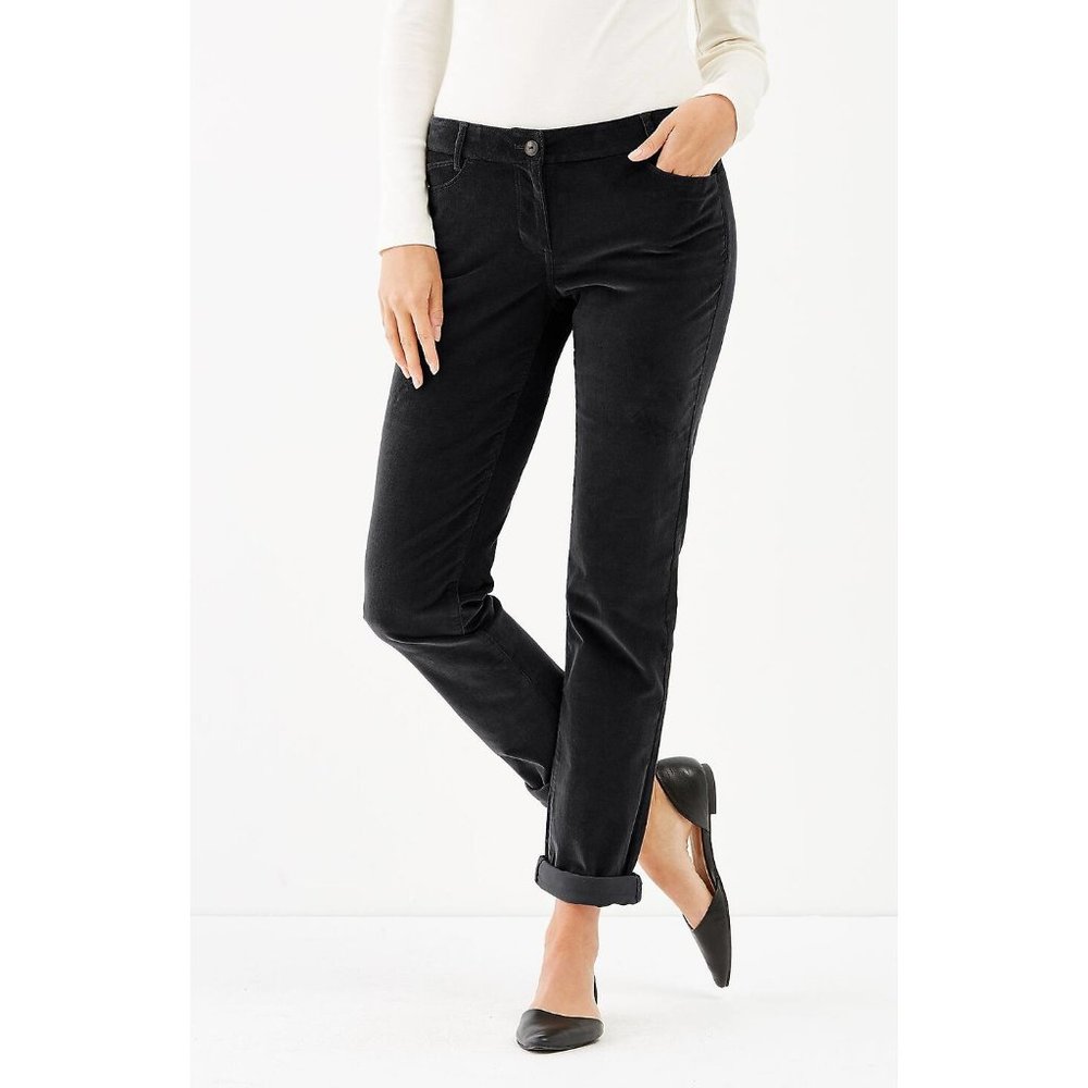 NWT Womens Size 14 J. Jill Black Taylor Luxe Classic Corduroy Ankle Pants